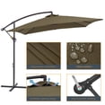 thumbnail image 7 of ACEGOSES 8.2×8.2FT Backyard Offset Hanging Umbrella , Square Canopy, Steel Pole and Ribs for Outdoors, Beaches and Lawns, Taupe, 7 of 7