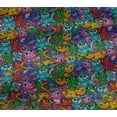 thumbnail image 4 of oneOone Tissu Jersey Coton Multicolore Robe Chat Tissu Imprimé Tissu au Mètre 58 Pouces de Large, 4 of 4