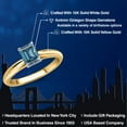 thumbnail image 2 of Gem Stone King 10K Two Tone Gold Persian Blue Moissanite Engagement Ring for Women | 0.58 Cttw | Octagon 6X4MM | Gemstone Birthstone | Size 6, 2 of 6