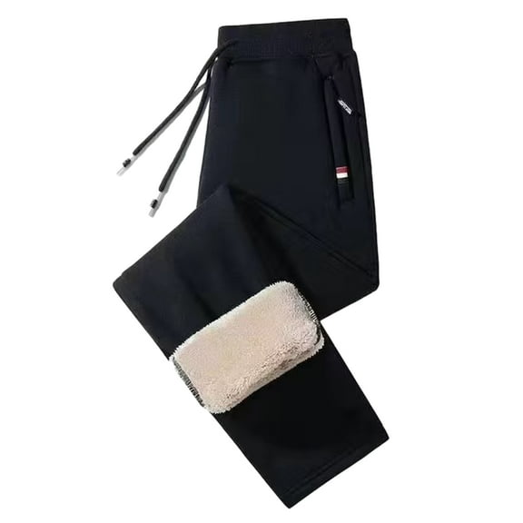 Men's Winter Fleece Pants Sherpas Lined Athletic Sweatpants Active Running Jogger Pants Drawstring Warm Track Pants