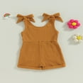 thumbnail image 4 of Toddler Baby Boys Girls Ribbed Sleeveless Tank Romper Infant Jumpsuit Shorts Outfits, 4 of 7