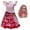 Pink, variant on Girls Chloe Red Bridget Costume with Wig, Halloween Cosplay Dress Up, Size 3-9Y