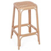 Set of 2 Natural Rattan Beige Bar Stools Exotic Boho Dining Room
