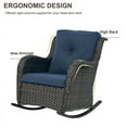 thumbnail image 5 of PARKWELL Outdoor Wicker Rocking Chair - Rattan Patio Rocker Chairs with Cushions and Steel Frame - Set of 2 - Blue, 5 of 10