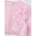 thumbnail image 6 of Fldy Kids Flower Girls Cover Up Bolero Long Sleeve Floral Embroidery Pageant Wedding Shrug Cardigan Pink 110, 6 of 7