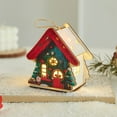 thumbnail image 4 of PuSpu Christmas Cabin Ornament 3D LED Wooden Pendant 9x7.5x6 cm Multicolor 1Pcs Hanging Home Tree Fireplace Window Holiday Ambiance Decor Light, 4 of 6