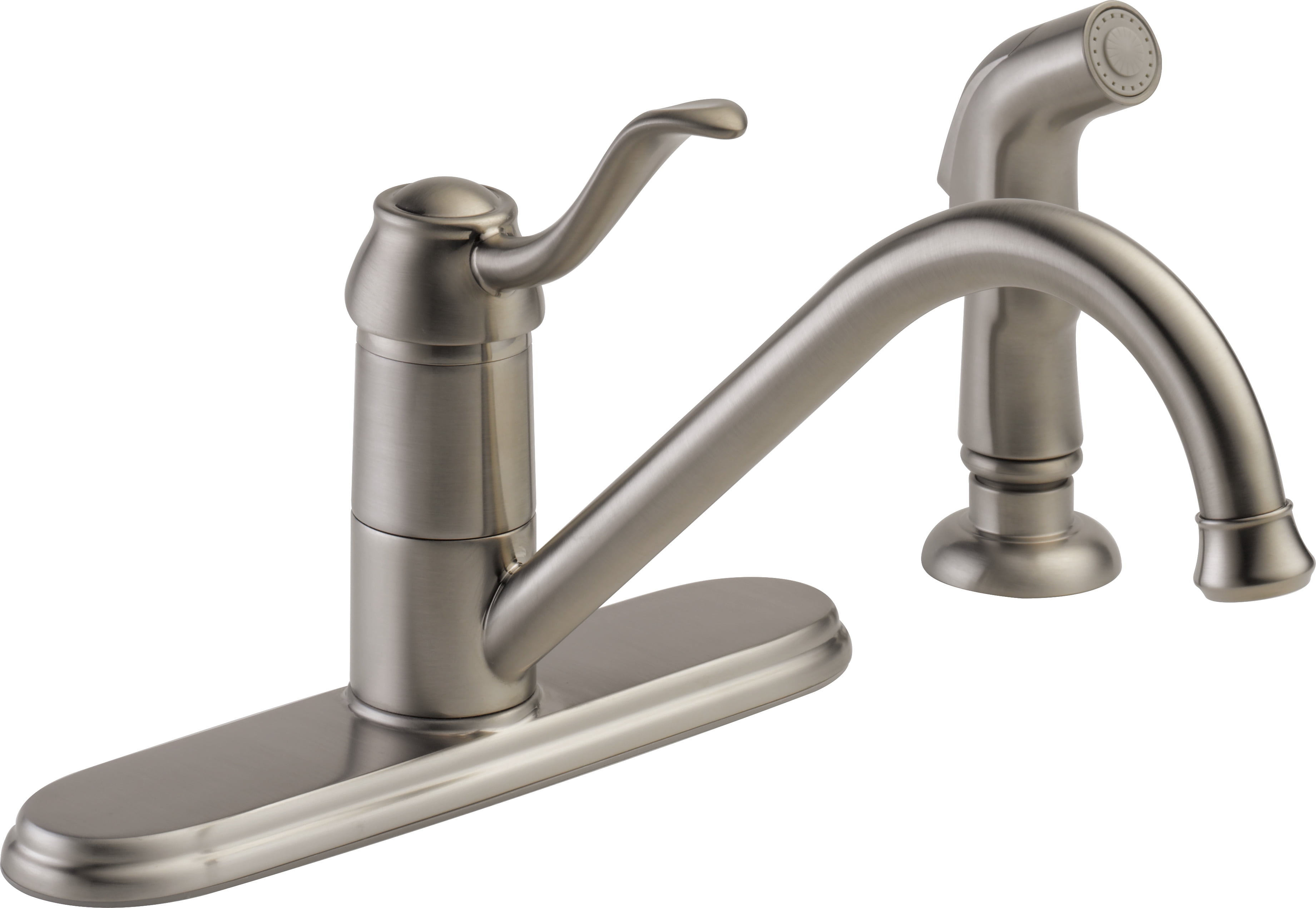 kitchen wall faucet with sprayer