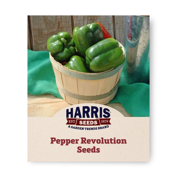 Harris Seeds - Pepper Seeds - Treated Revolution Variety - Non-GMO - Large Fruits - 50 Seeds