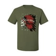 thumbnail image 2 of Wild Bobby, Vintage Distressed Legends Skull Pop Culture Men's Graphic T-Shirt, Military Green, X-Large, 2 of 3