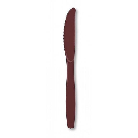 Premium 24 Count Plastic Knives -  Chocolate Brown