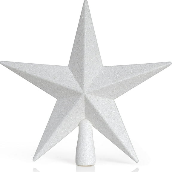 Ornativity Glittered Christmas 3D Tree Topper White, 8" x 8", 2.82 oz