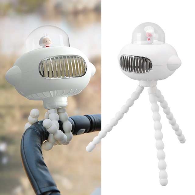 Ventilador con clip para trípode, ventilador para cochecito de bebé, ventilador para cochecito de bebé con pulpo, ventilador eléctrico para bebé optimizado para la excelencia
