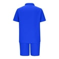 thumbnail image 5 of Bpmpbo Men's Track Suits 2 Piece Set Casual Quarter Zip Polo Shirt and Shorts Set Sweatsuit Summer Outfits，Men's Short Sleeved Top Shorts Lapel Solid Color Suit, 5 of 6