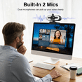 thumbnail image 6 of 2K Webcam for PC, 1080P 60FPS USB Webcam with 3-Level Ring Light, Autofocus, Dual Noise Cancelling Mics, 108° Wide Angle, Low Light Vision, Privacy Cover & Tripod, for Meetings, Video Calls,Streaming, 6 of 11