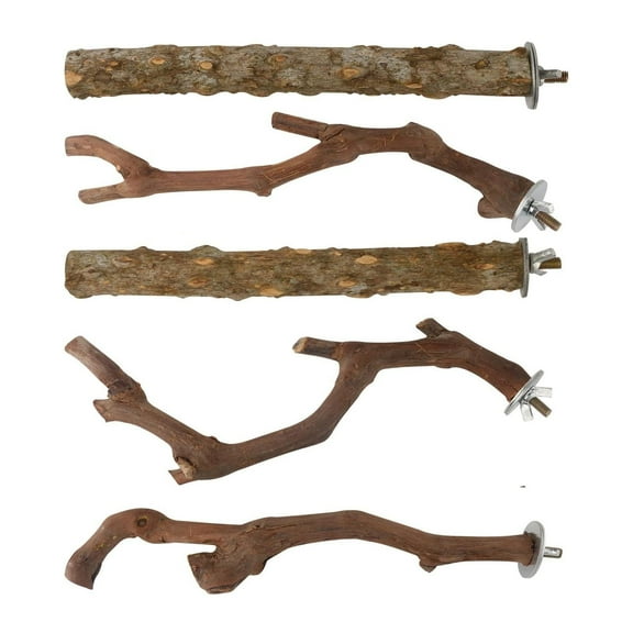 FITYLE 5 Pieces Bird Perch Parrot Cages Toy Parrot Perch for Budgies Macaws Conures