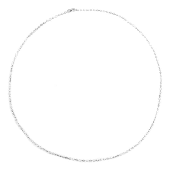 Unisex Necklace Chain Stainless Steel Ball Bead Necklace Chain 49CM Gifts