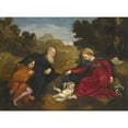 thumbnail image 3 of Paris Bordone 24x19 Black Modern Framed Museum Art Print Titled - Madonna and Child with St Anthony Abbot and a Young Male&nbsp;Donor, 3 of 5