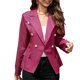 thumbnail image 1 of Chaquetas de oficina para mujer, estampado a cuadros, manga larga, cuello vuelto, elegante abrigo de traje para primavera y otoño, rojo L, 1 of 6