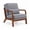 Gray/25.20 x 29.92 x 30.31 inch, variant on Alvantor Mid-Century Modern Accent Chair with Rubberwood Frame, Padded Cushions and Lumbar Pillow, Beige, 25.20 x 29.92 x 30.31 in