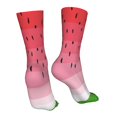 thumbnail image 7 of Bingfone Watermelon Prirnt Women's Men's Fun Pattern and Solid Crew Socks-1 Pair Pack-Cool & Classic Novelty Design Gifts, 7 of 7