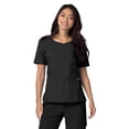 thumbnail image 2 of Adar Universal Women's Scrub Set - V-neck Scrub Top and Elastic Pull-On Scrub Pants - 901 - Black - 2X, 2 of 7