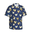 thumbnail image 2 of Daiia Funny Chicken Hawaiian Shirt for Men Gentle Cotton Regular Short Sleeve Casual-Medium, 2 of 9