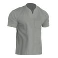thumbnail image 1 of YDLCAFD Men's Summer Seasons Leisure Fashion Solid Color Pocket Contrast Design Short Sleeve Tops, 1 of 2