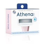 Athena Club Womens Blade Refills - 4 Count, 5-Blade Razor Refills, Moisturizing Serum Strip
