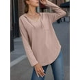 thumbnail image 4 of Weardear Womens Sweatshirts Lightweight Hoodie Fall V Neck Long Sleeve Pullover Sweaters with Front Patch Pocket, 4 of 6