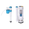 thumbnail image 1 of Toilet Tank Repair Kit with Dual Flush Valve and Fill Valve, Universal Toilet Parts Replacement Set with Chrome Push Button, Complete Flush System for Bathroom Renovation, 1 of 5