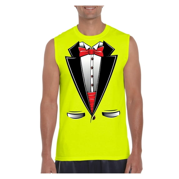 Mens Tuxedo Prom Costume Ultra Cotton Sleeveless T-Shirt