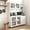 White + MDF, variant on xxpepo Farmhouse Kitchen Hutch Cabinet, Freestanding Pantry Buffet with Microwave Stand, 70.87"H Coffee Bar Storage for Kitchen Dining, Black/White