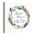 thumbnail image 4 of Masterpiece Art Gallery Feather Wild And Free Inspirational Sign By Carol Robinson Canvas Art Print 24" x 24", 4 of 4