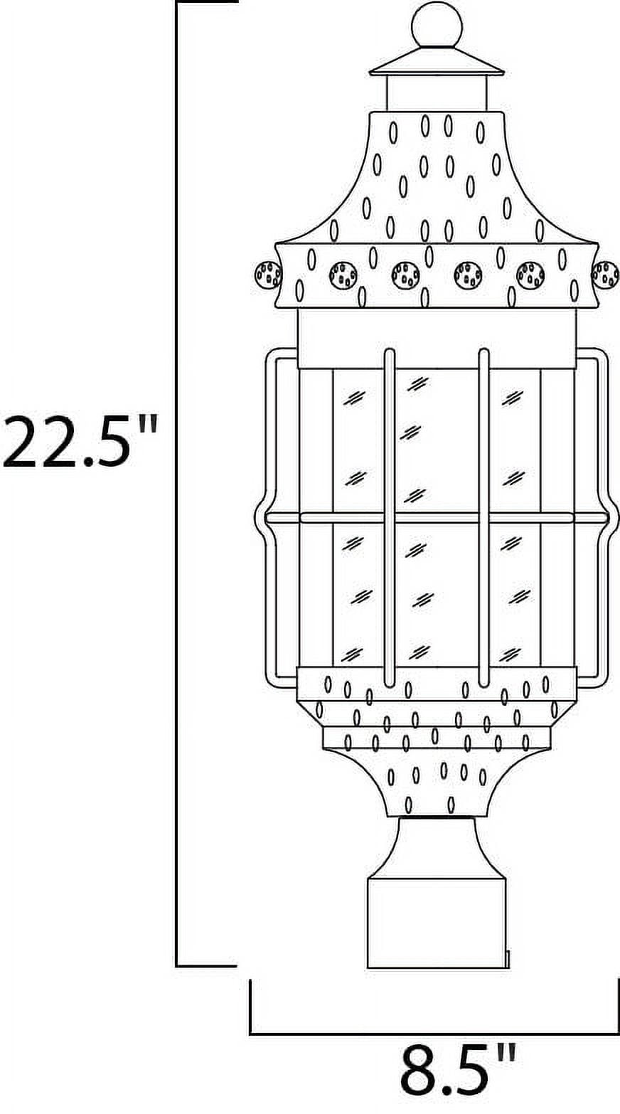 Maxim Nantucket Three Light 22-Inch Outdoor Post Light - Country Forge - 30080CDCF