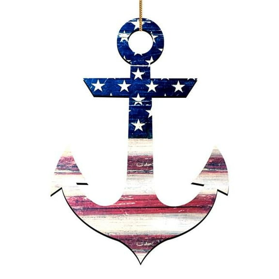 Designocracy American Flag Ancor Wooden Magnet