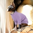 thumbnail image 5 of ZZ Sphynx Cat Clothes, Soft Hairless Cats Shirt with Sleeves, Stretchy Cat Sweater, Pullover Cat Pajamas Jumpsuit, Turtleneck Cat Outfit for Sphynx Cornish Rex, Devon Rex, Rainbow, L, 5 of 6