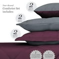 thumbnail image 3 of 8-Piece Queen Size Purple/Light Grey Comforter Set - Ultra Soft 2 Colors Reversible - Includes Comforter, Bed Skirt, Quilted Pillows and Shams, 3 of 3