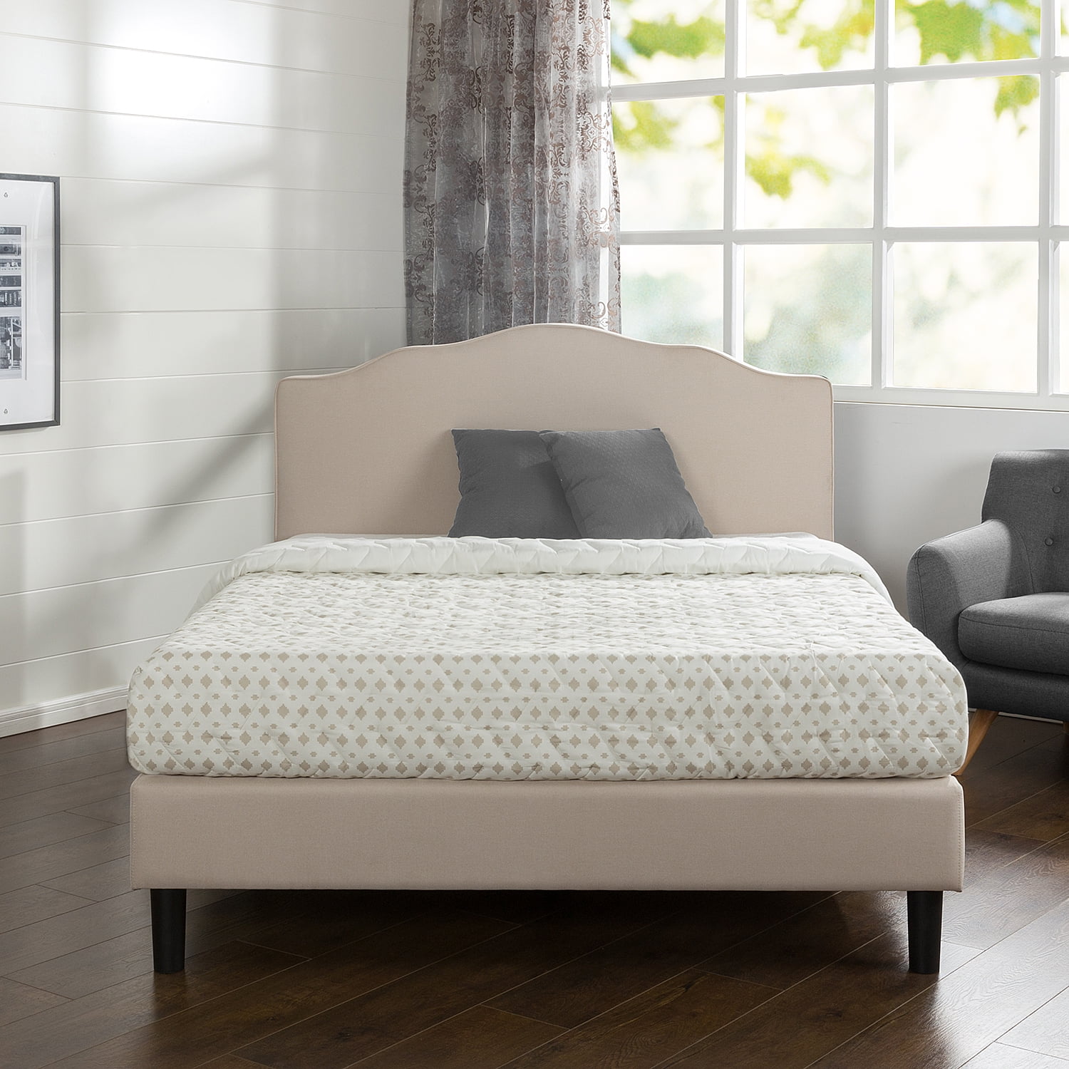 Zinus Paris 46 Scalloped Upholstered Platform Bed Ghana Ubuy