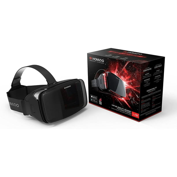 Homido V2 Virtual Reality Headset Black For Iphone Android Walmart Com Walmart Com