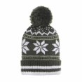 thumbnail image 1 of WITHMOONS Knitted Fairs Isle Nordic Bobble Pom Beanie Hat AC5181 (Green), 1 of 4