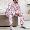 thumbnail image 6 of Bingfone Men's Pajama Set 2 Piece Loungewear PJs, Long Sleeve with Pajama Pants-Seahorse and Starfish, 6 of 7