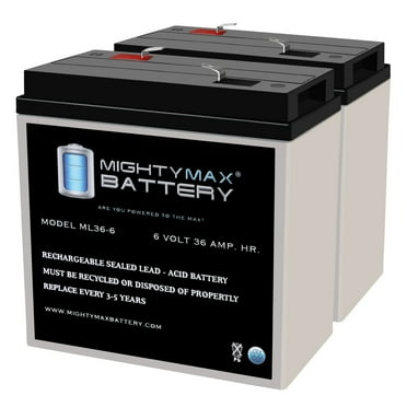 6V, 36Ah, AGM, F2 Terminal, Replacement Battery Compatible with CSB Prism GH6360 - 2 Pack