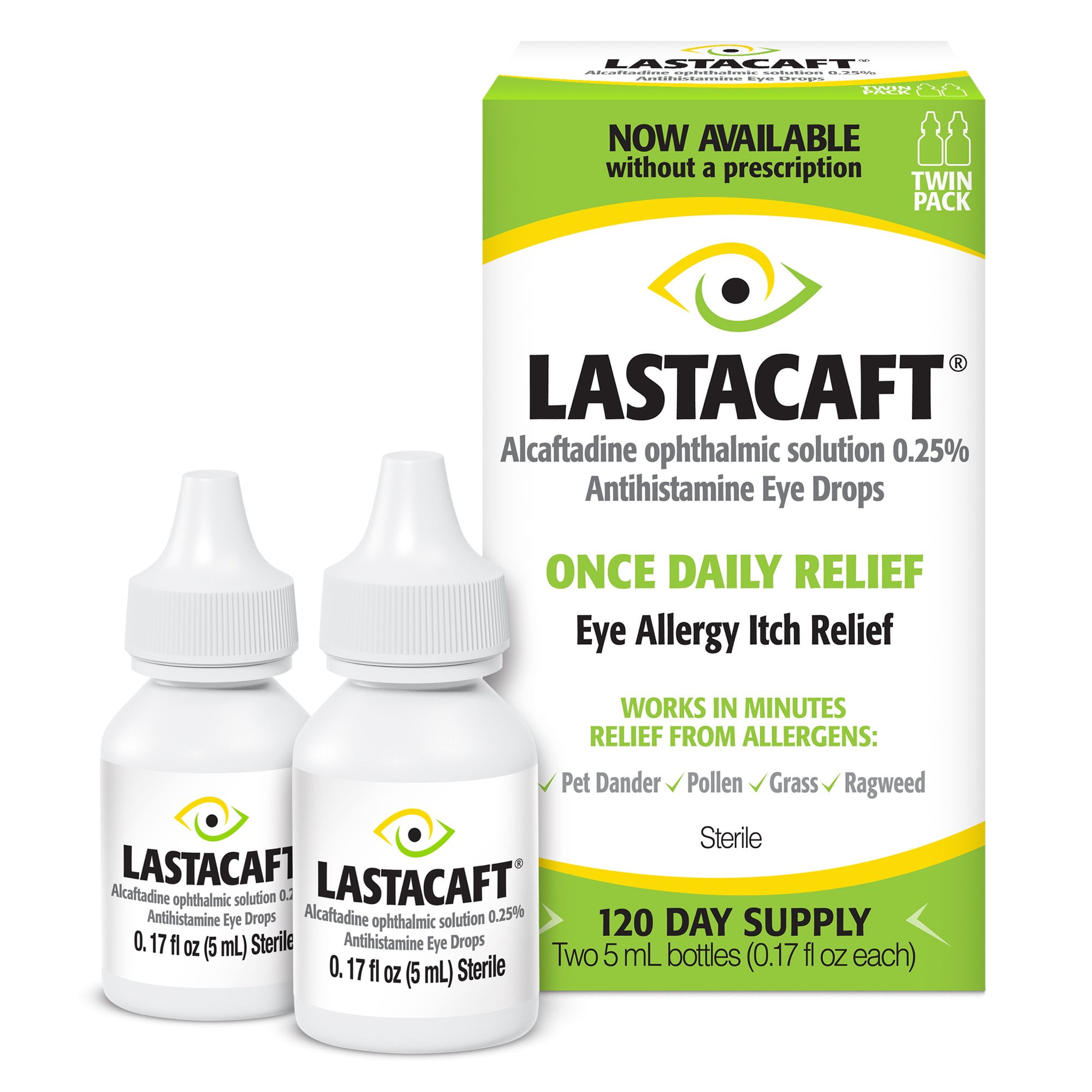 Lastacaft Once Daily Eye Allergy Itch Relief Drops (2x5 mL) Twin Pack *EN