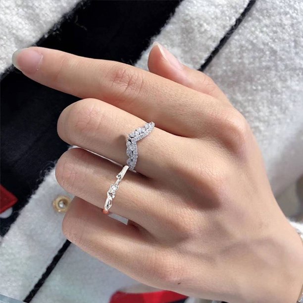 Greenadscape 2Ud Anillos Ajustables Para Pareja Color Romántico Con Rosa Para Aniversario