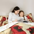 thumbnail image 5 of Homewish Cartoon Red Bird Full Size Comforter Sets for Kids, Christmas Leaf Plant Bedding Comforter Set, Vintage Western Festival Reversible Bedding Sets, Super Cozy Room Decor, 3-Piece, 5 of 8
