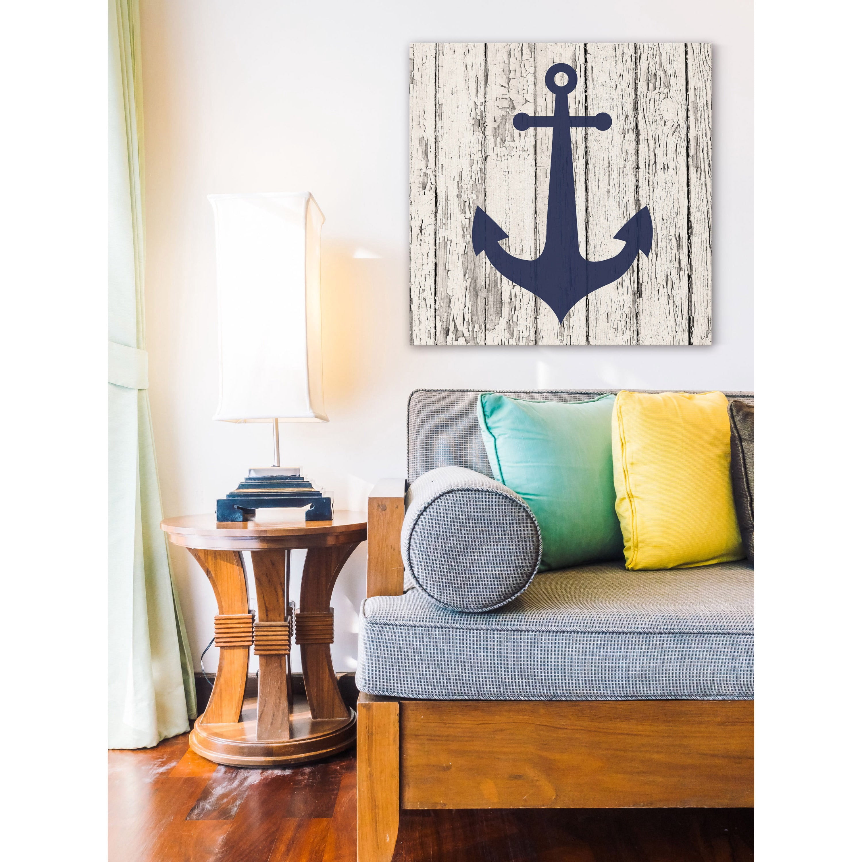 Marmont Hill Blue Anchor Painting Wall Art Print