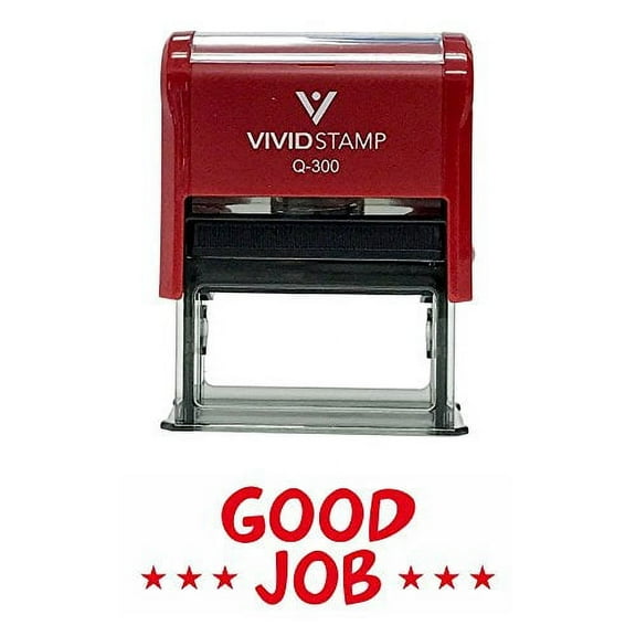 Vivid Stamp Good Job Teachers Self-Inking Office Rubber Stamp (Red) - L
