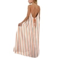 thumbnail image 2 of Xdegoge Linen Chic Kids Summer Boho Dress for Tween Girls Maxi A Line Spaghetti Strap Backless Tie Sundress Classic Striped Flowy Lightweight Cute Beach Vacation Party Holiday Outfit for Teen, 2 of 9