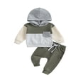 thumbnail image 1 of Baby Boy Fall Outfits Classic Long Sleeve Contrast Color Pocket Hoodie + Pants Set Toddler Clothes, 1 of 7