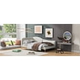 thumbnail image 6 of New Twin Size Upholstered Daybed with Headboard and Armrest, Support Legs, Beige, 6 of 8